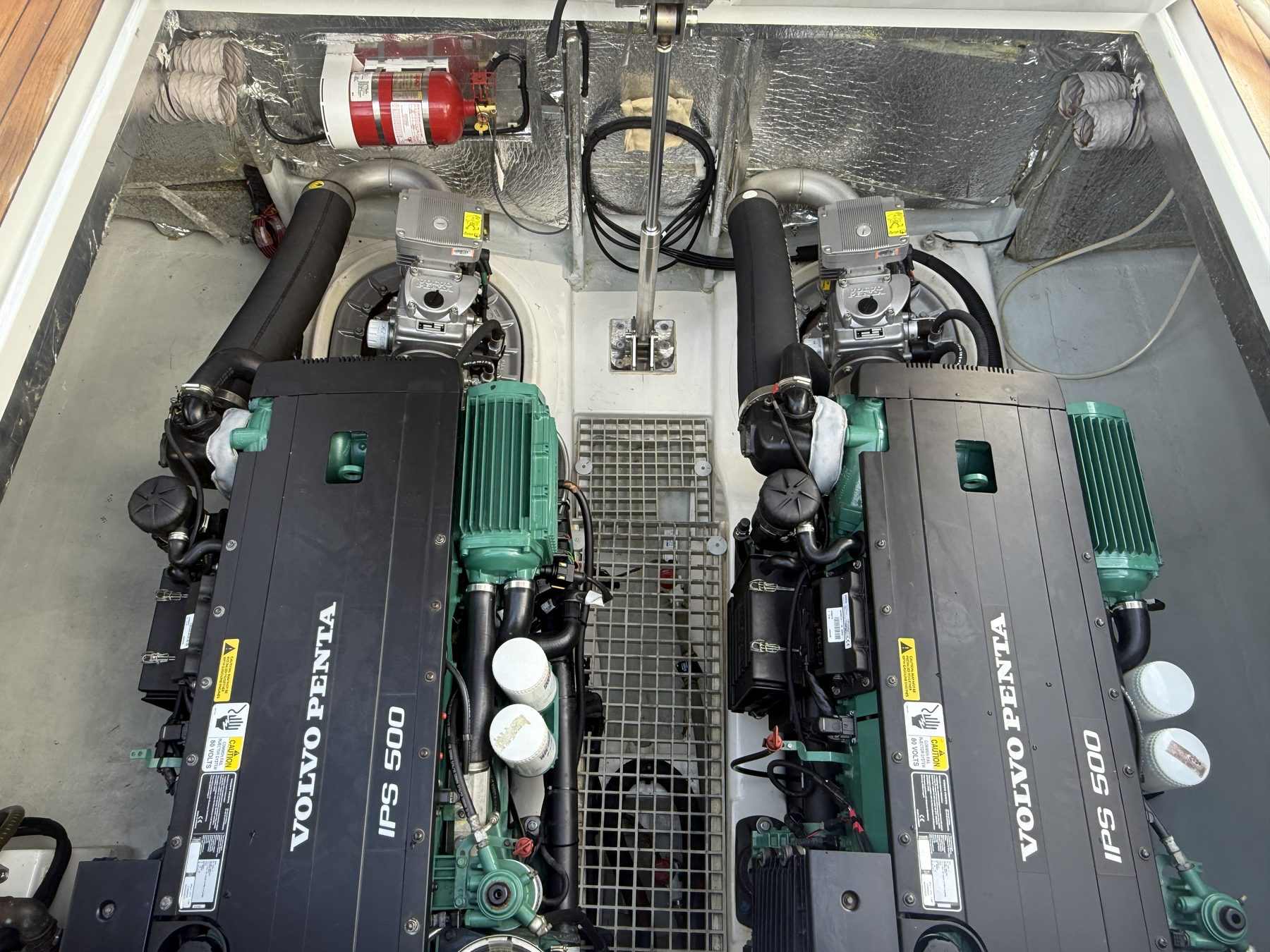 Twin Volvo Penta IPS 500 engines, overhead view